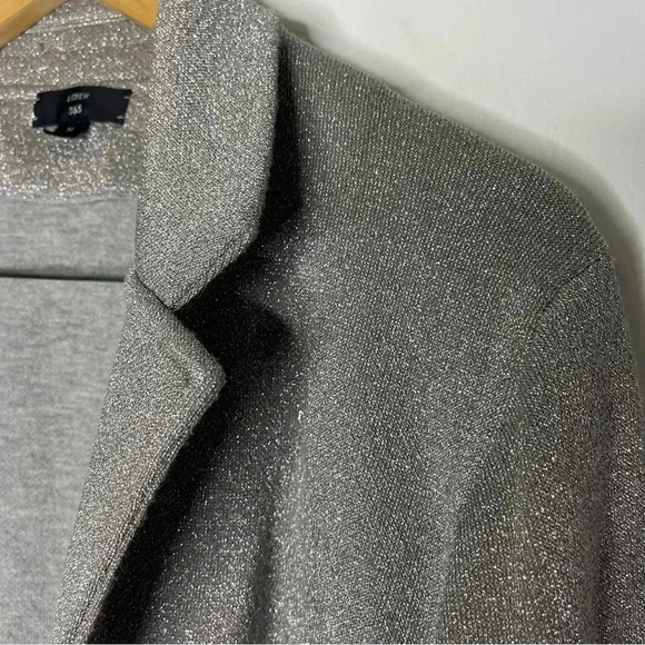 J.Crew Silver Sparkly Sophie open-front sweater blazer Size Medium - Picture 7 of 9